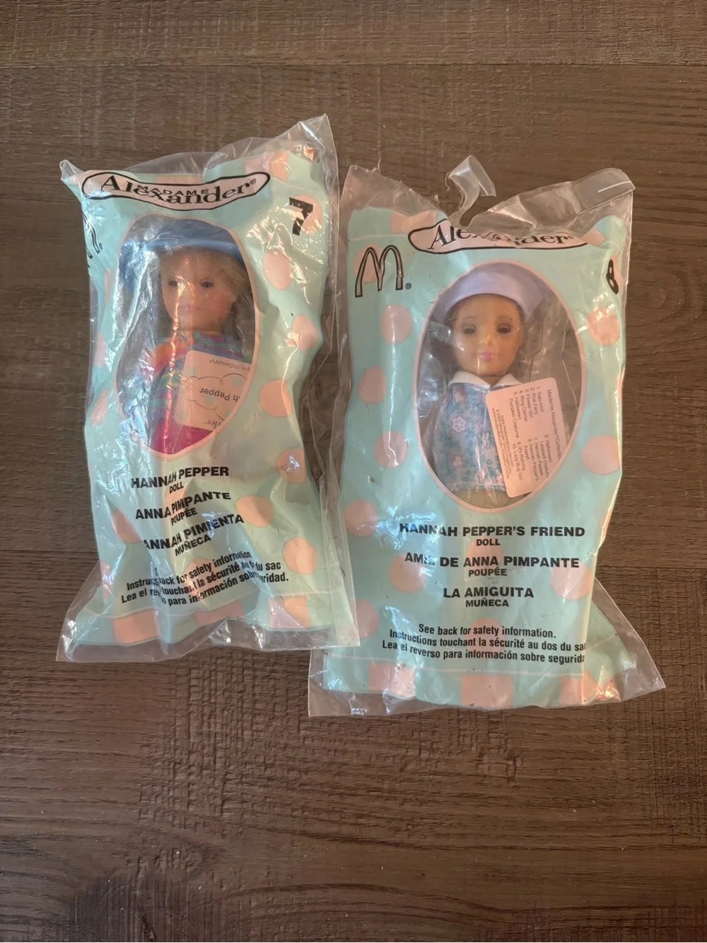 Madame Alexander Pink and Aqua Polka Dot McDonald’s Dolls Set